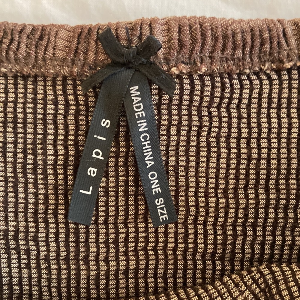 Lapis Boho sheer maxi skirt, chocolate brown and cream floral design, size Small - Picture 8 of 13